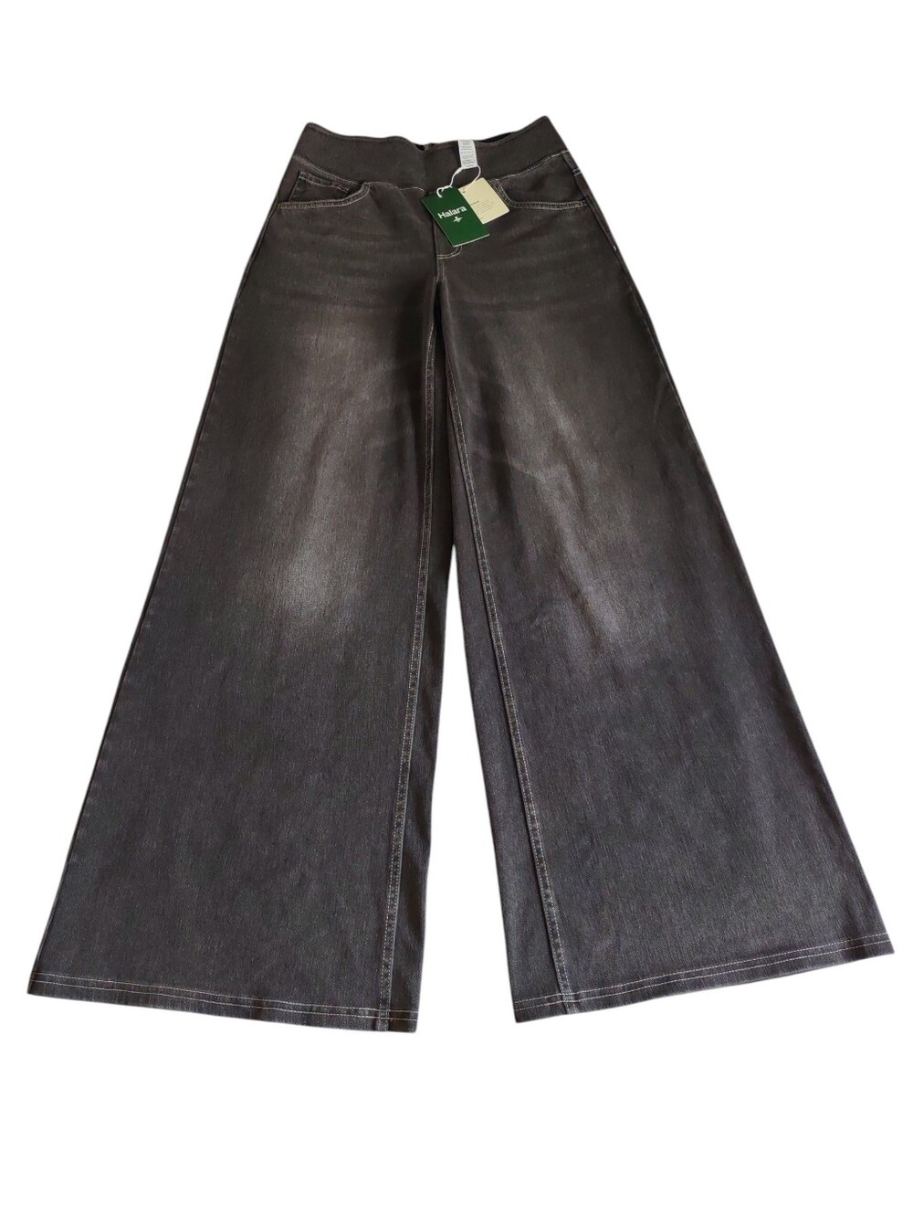 Halara Small Grey Flex Denim Wide Leg